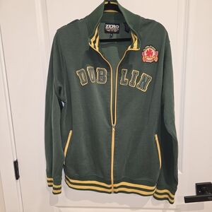 Green Dublin Jacket XL Varsity Irish Vintage Soccer Football ZipUp Athletic